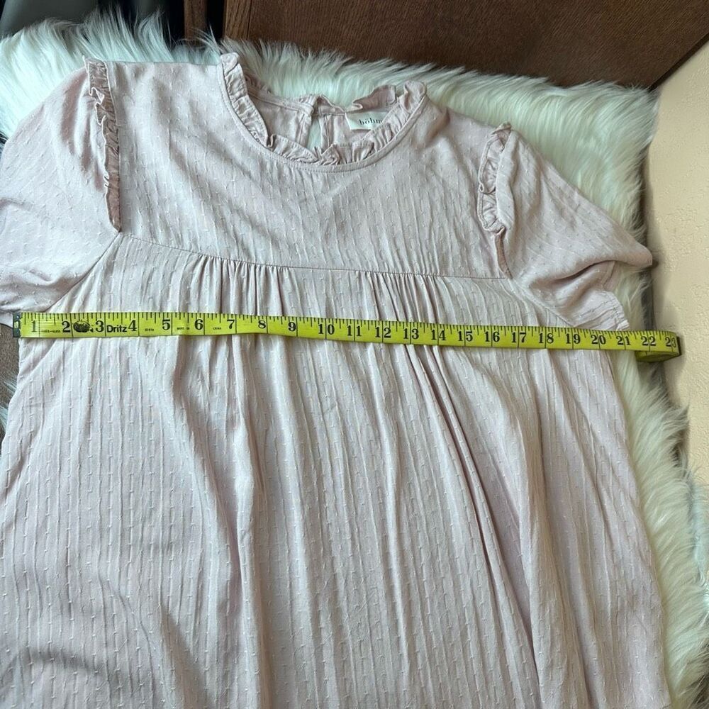 Bohme Ruffle Short Sleeve Top in Rose Size Small - Picture 6 of 16